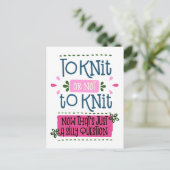 Om of niet breien te breien - Grappig het Breien Briefkaart (Staand voorkant)