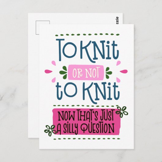 Om of niet breien te breien - Grappig het Breien Briefkaart (Voorkant / Achterkant)
