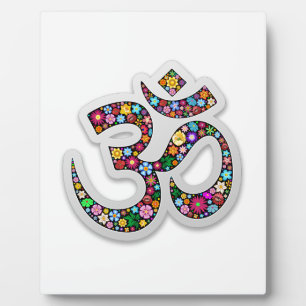 Om Ohm Aum Namaste Yoga Symbol Fotoplaat