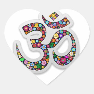 Om Ohm Aum Namaste Yoga Symbol Hart Sticker