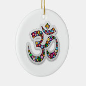 Om Ohm Aum Namaste Yoga Symbol Keramisch Ornament (Rechts)