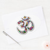 Om Ohm Aum Namaste Yoga Symbol Ovale Sticker (Envelop)