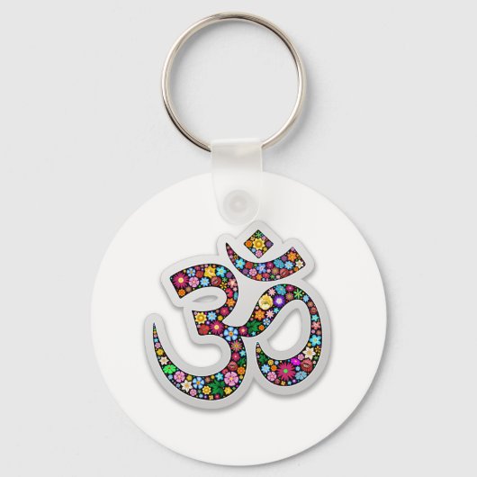 Om Ohm Aum Namaste Yoga Symbol Sleutelhanger (Voorkant)
