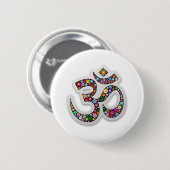 Om Ohm Aum Namaste Yoga Symbool Ronde Button 5,7 Cm (Voorkant /achterkant)