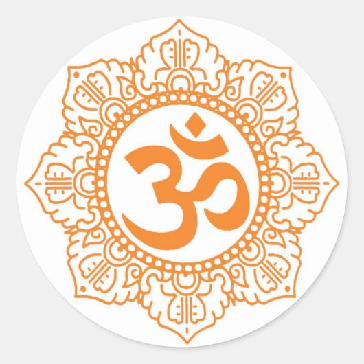 Om - Ohm - Aum Symbol Ronde Sticker (Voorkant)
