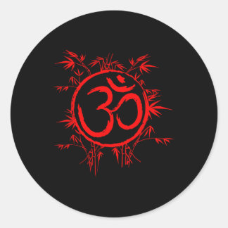 Om Ohm Aum Symbol Spiritual Yoga Gift _1  Ronde Sticker