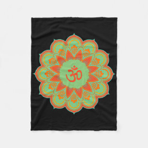 Om Ohm Aum Symbool Mandala Spiritueel Yoga Cadeau  Fleece Deken