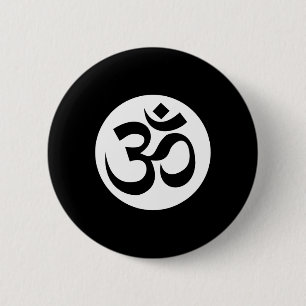 Om Ohm Aum Symbool Spirituele Yoga _3 Ronde Button 5,7 Cm