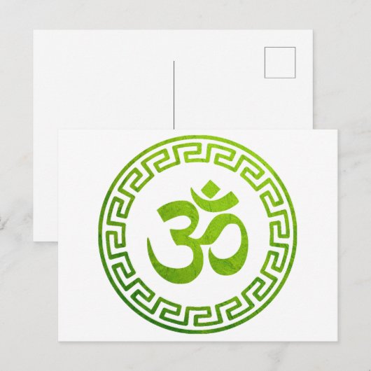 Om, Om Hindu, Om Symbol, Om Logo, Aum Briefkaart (Voorkant / Achterkant)