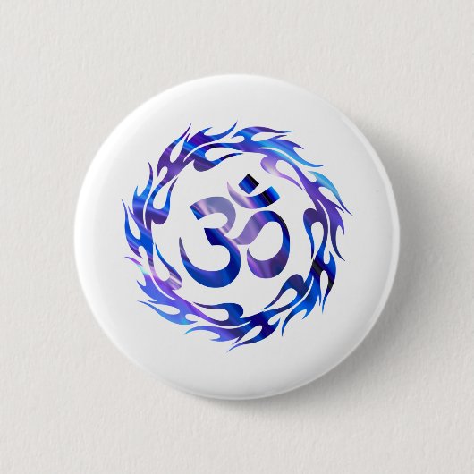 Om, Om Hindu, Om Symbol, Om Logo, Aum Ronde Button 5,7 Cm (Voorkant)