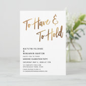 Om & om minimale gouden kalligrafie evenement te h kaart (Staand voorkant)