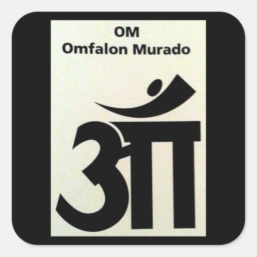 OM Omfalon Murado Vierkante Sticker (Voorkant)
