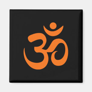 Om Omkar Aum Symbool Oranje Grafisch Spiritueel Yo Magneet