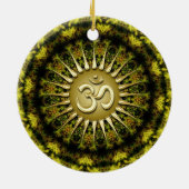 OM Organische Tapestry Circle Keramisch Ornament (Achterkant)