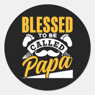 Om Papa Vader Vader39s Dag Vader Papa genoemd te w Ronde Sticker