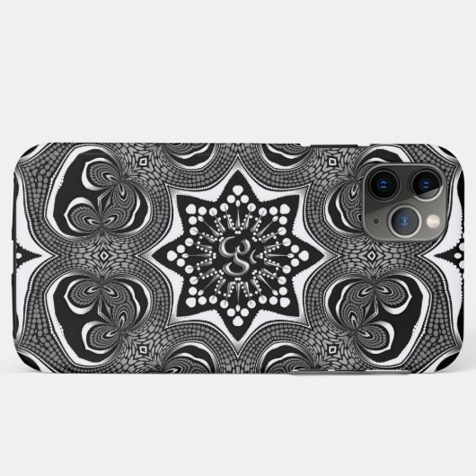 OM Psychedelic Trippy Black White Art Case-Mate iPhone Case (Achterkant (horizontaal))