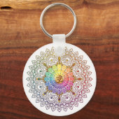 Om Rainbow Mandala Sleutelhanger (Voorkant)