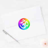 Om Rainbow Ronde Sticker (Envelop)