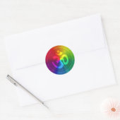 Om regenboogontwerp ronde sticker (Envelop)