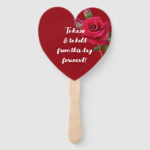 Om rode rozen bruiloft vast te houden handwaaier (Achterkant)