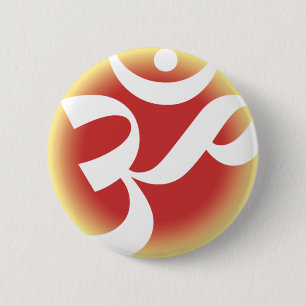 OM (rood) Ronde Button 5,7 Cm