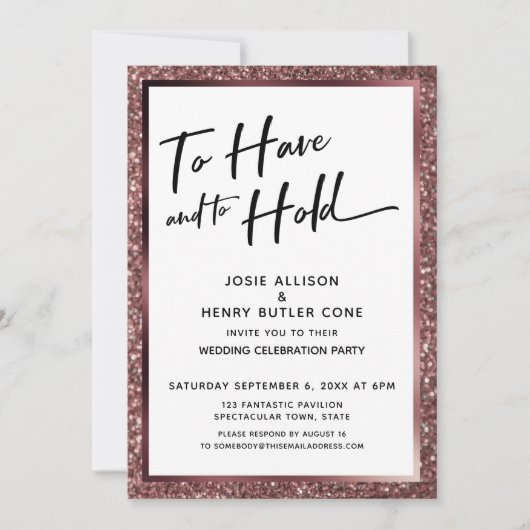 Om Roos Gold Glitter-ontvangst te hebben en te hou Kaart (Voorkant)