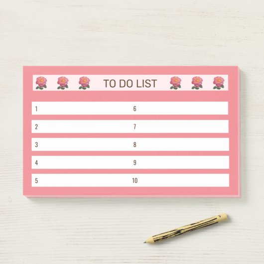 Om Rozen op roze en wit aan te bieden Post-it® Notes (Op bureau)