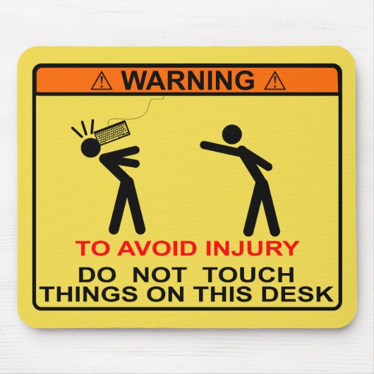 OM SCHADE TE VERMIJDEN, NEEM GEEN DINGEN OP DIT DE MUISMAT (Voorkant)