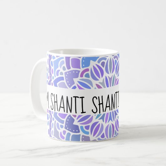 Om Shanti Boho Paars Mandala Koffiemok (Voorkant links)