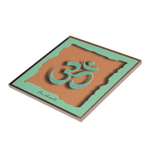 Om Shanti Ceramic Tile Tegeltje (Zijkant)