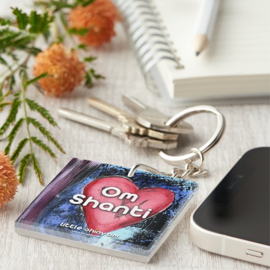Om Shanti Love Sleutelhanger (Voorkant Rechts)