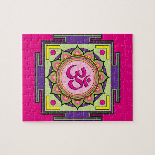 Om Shanti Om Mandala Legpuzzel (Horizontaal)