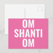 Om Shanti Om Pink White Sanskrit Mantra Briefkaart (Voorkant / Achterkant)