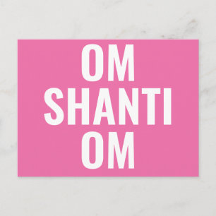Om Shanti Om Pink White Sanskrit Mantra Briefkaart
