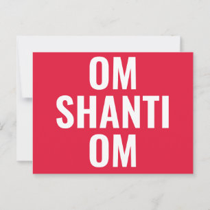 Om Shanti Om Rood Wit Sanskriet Mantra Briefkaart