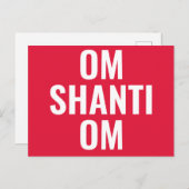 Om Shanti Om Rood Wit Sanskriet Mantra Briefkaart (Voorkant / Achterkant)