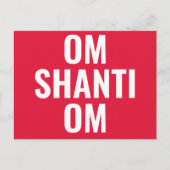Om Shanti Om Rood Wit Sanskriet Mantra Briefkaart (Voorkant)