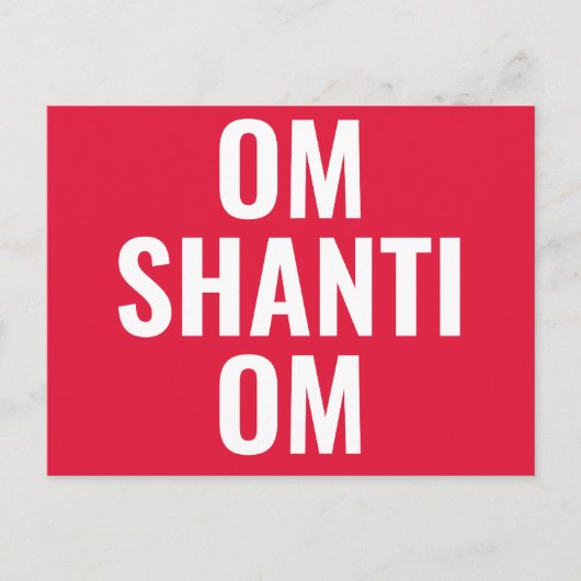 Om Shanti Om Rood Wit Sanskriet Mantra Briefkaart (Voorkant)