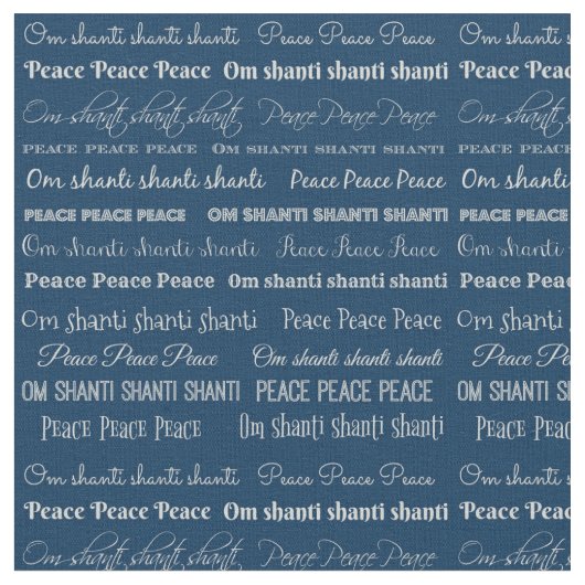 Om Shanti, Peace Cotton Stof (Close Up)