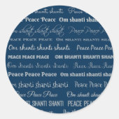 Om Shanti, Peace Ronde Sticker (Voorkant)
