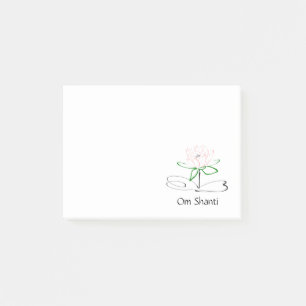 Om Shanti Pink Green Lotus Post-its Post-it® Notes
