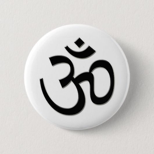OM SHANTI RONDE BUTTON 5,7 CM (Voorkant)