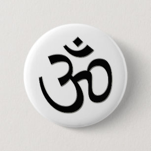 OM SHANTI RONDE BUTTON 5,7 CM