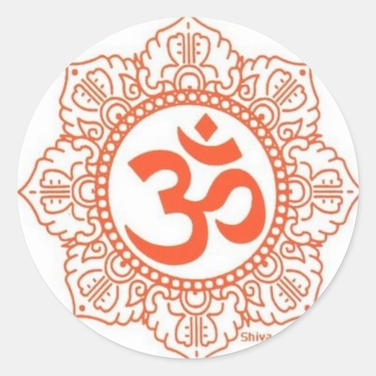 om shanti ronde sticker (Voorkant)