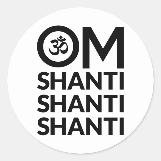 Om Shanti Ronde Sticker (Voorkant)