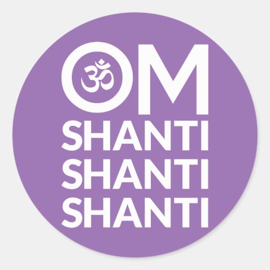 Om Shanti Ronde Sticker (Voorkant)