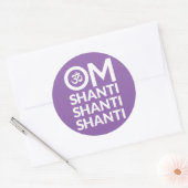Om Shanti Ronde Sticker (Envelop)