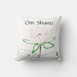 Om Shanti Roze Groene Lotus Kussen
