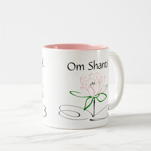 Om Shanti Roze Groene Mok (Voorkant rechts)