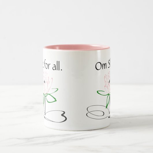 Om Shanti Roze Groene Mok (Center)